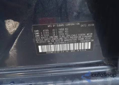 2020 Subaru Impreza 5-Door from USA, damaged, VIN 4S3GTAB62L3717113